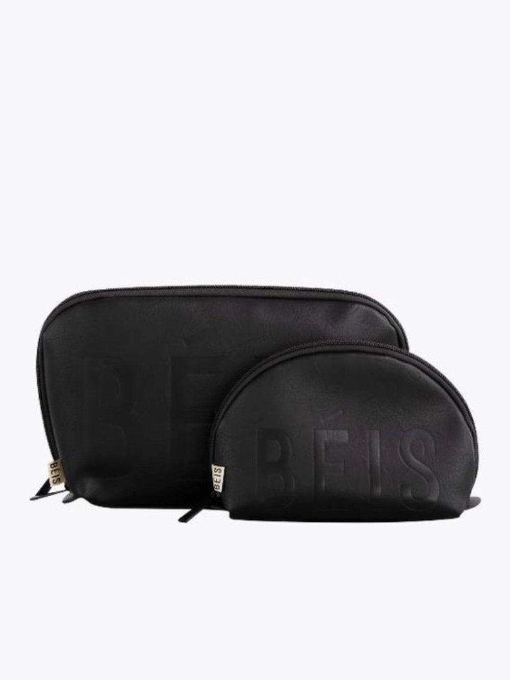 BÉIS Black Cosmetic Pouch Set, 2 Pieces, Like New, BEIS